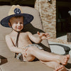 Personalized Leather Name Patch Straw Hat Sun Hat With Initials and Symbols Gift for Toddler Child Adult