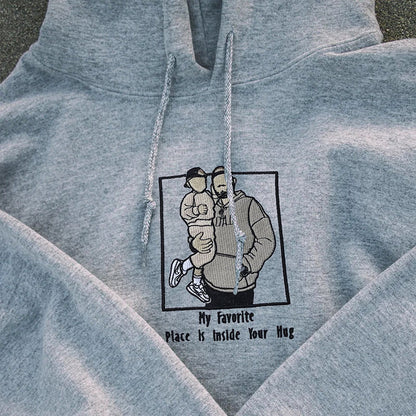 Personalized Embroidered Father and Son/Daughter Hoodie Gift for Dad