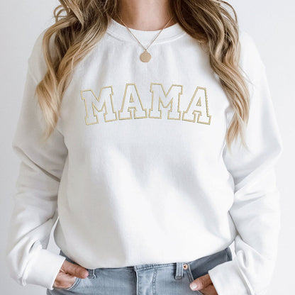 Personalized Embroidered Mama Sweatshirt with Kid Names on Sleeve