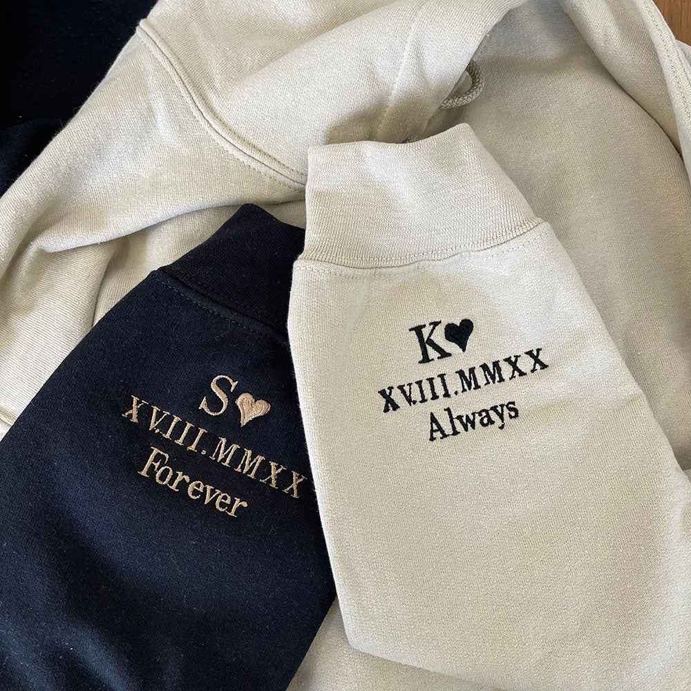 Personalized Embroidered Matching Sweatshirt Couple Gifts