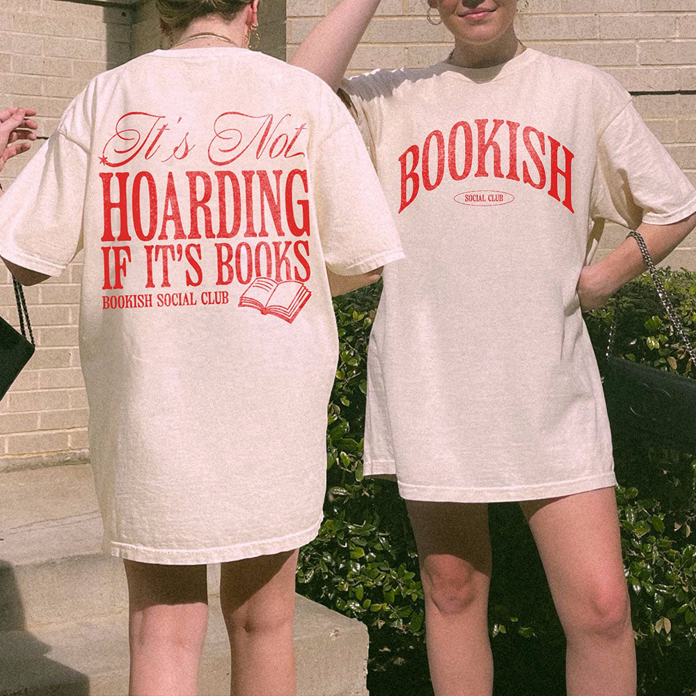 It's Not Hoarding If It's Books Sweatshirt Shirt Oversized Retro Reader Bookish Gift For Book Lover