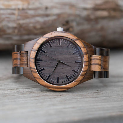 Personalized Men's Engraved Wooden Watch Anniversary Gifts for Him