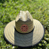 Personalized Leather Name Patch Straw Hat Sun Hat With Initials and Symbols Gift for Toddler Child Adult