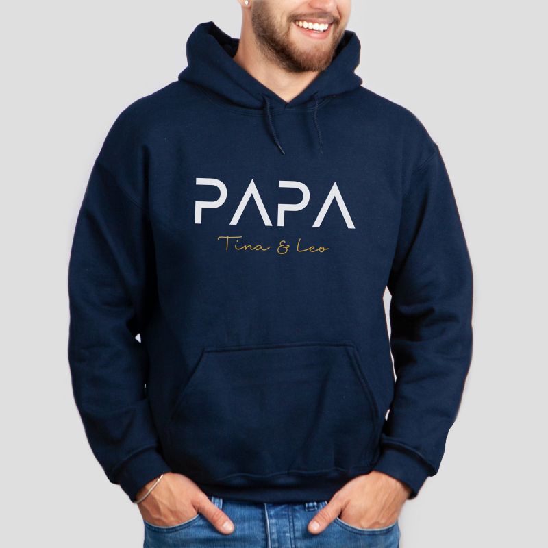 Personalized PAPA Hoodie with Kid's Names Father's Day Gift