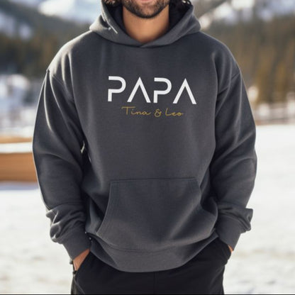 Personalized PAPA Hoodie with Kid's Names Father's Day Gift