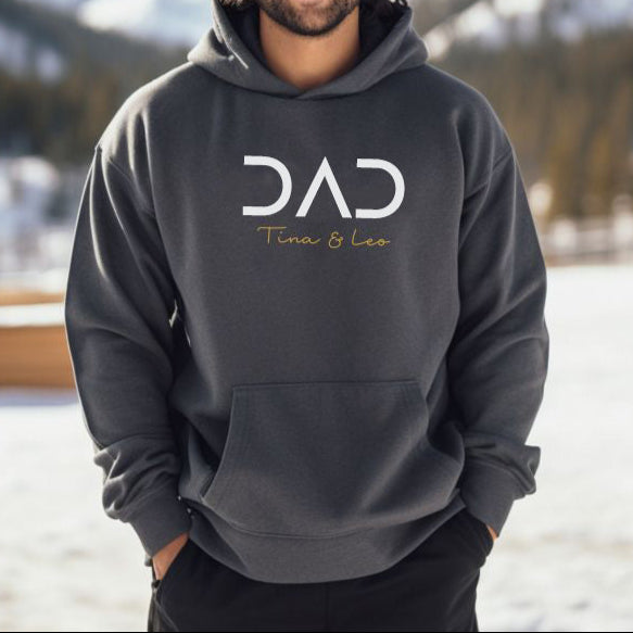 Personalized DAD Hoodie with Kid's Names Father's Day Gift