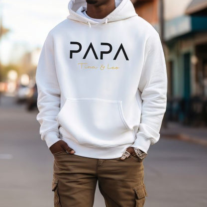 Personalized PAPA Hoodie with Kid's Names Father's Day Gift