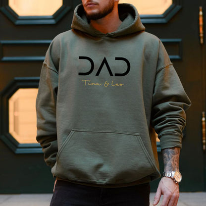 Personalized DAD Hoodie with Kid's Names Father's Day Gift