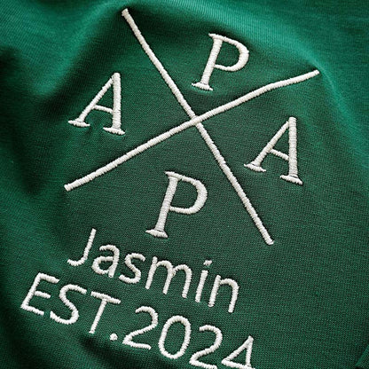 Personalized Embroidered PAPA Hoodie with Name and Year Father's Day Gift