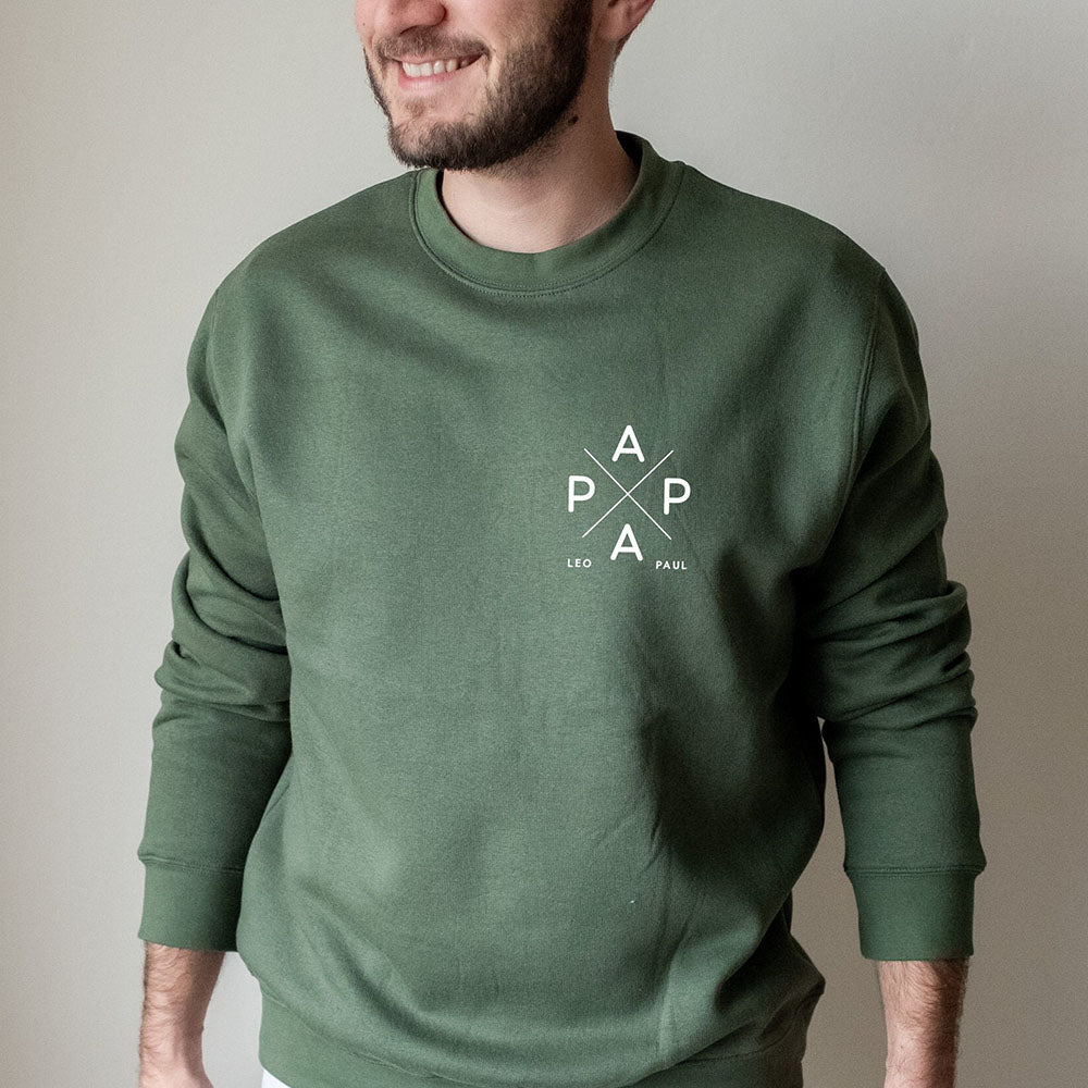 Personalized PAPA Sweatshirt Hoodie with Kid's Names Father's Day Gift New Dad Gift