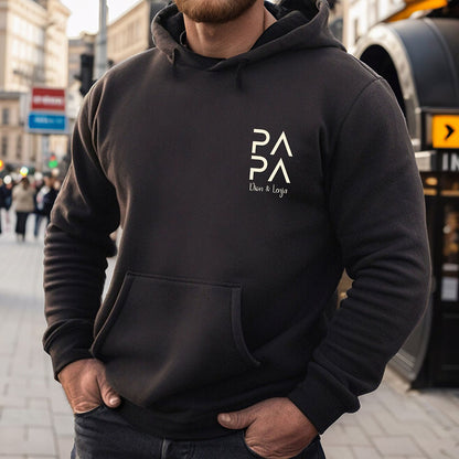 Personalized PAPA Hoodie with Kid's Names Father's Day Gift New Dad Gift