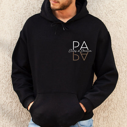 Personalized PAPA Hoodie with Kid's Names Father's Day Gift