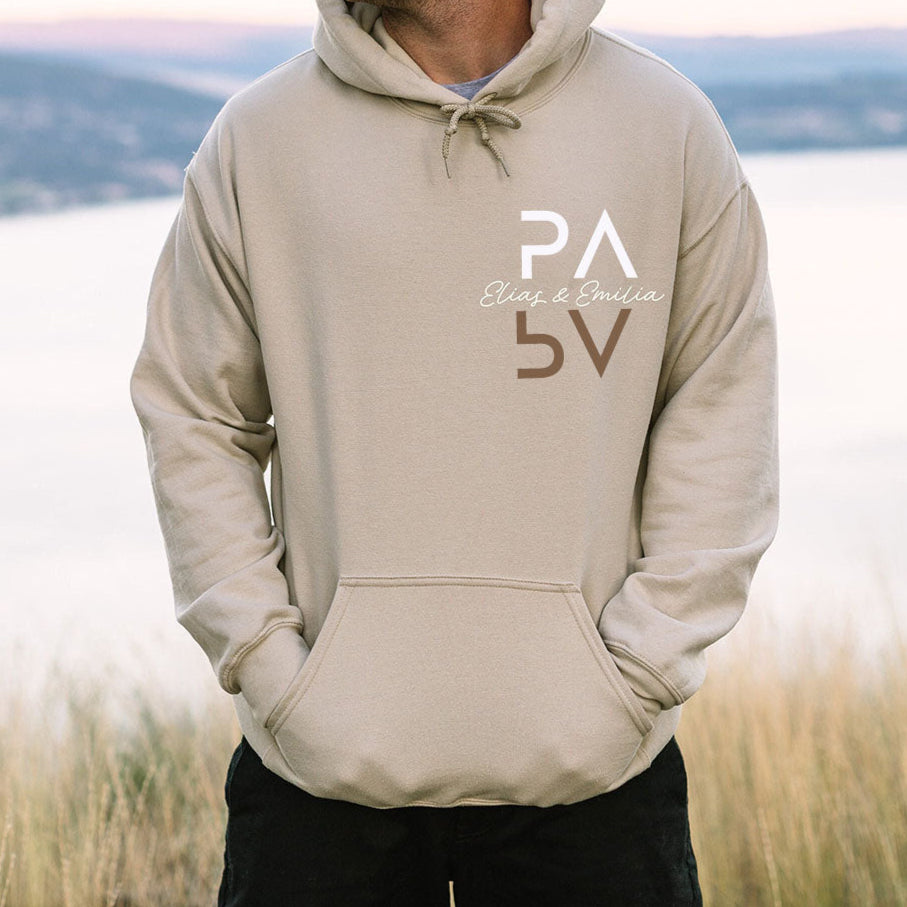 Personalized PAPA Hoodie with Kid's Names Father's Day Gift