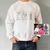 Personalized Embroidered DAD Sweatshirt Hoodie with Custom Portrait Collage for Father's Day