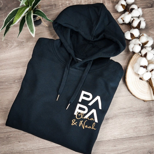 Personalized PAPA Hoodie Kid's Names Father's Day Gift New Dad Gift