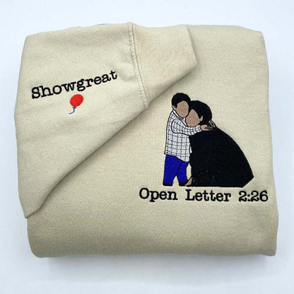 Personalized Embroidered Dad Hoodie with Custom Photo Portrait for Father's Day