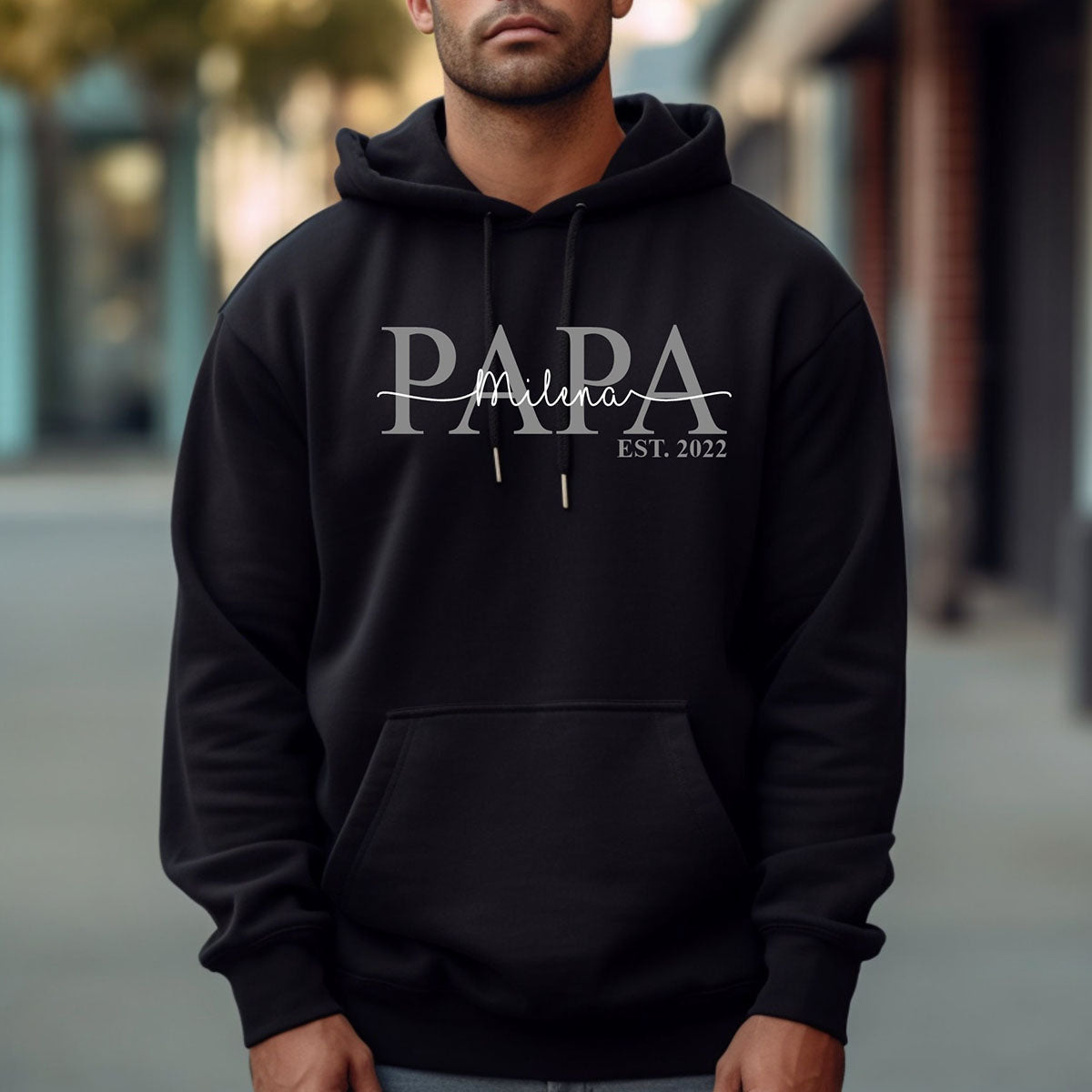 Personalized PAPA Sweatshirt Hoodie with Kid's Names Father's Day Gift For Dad