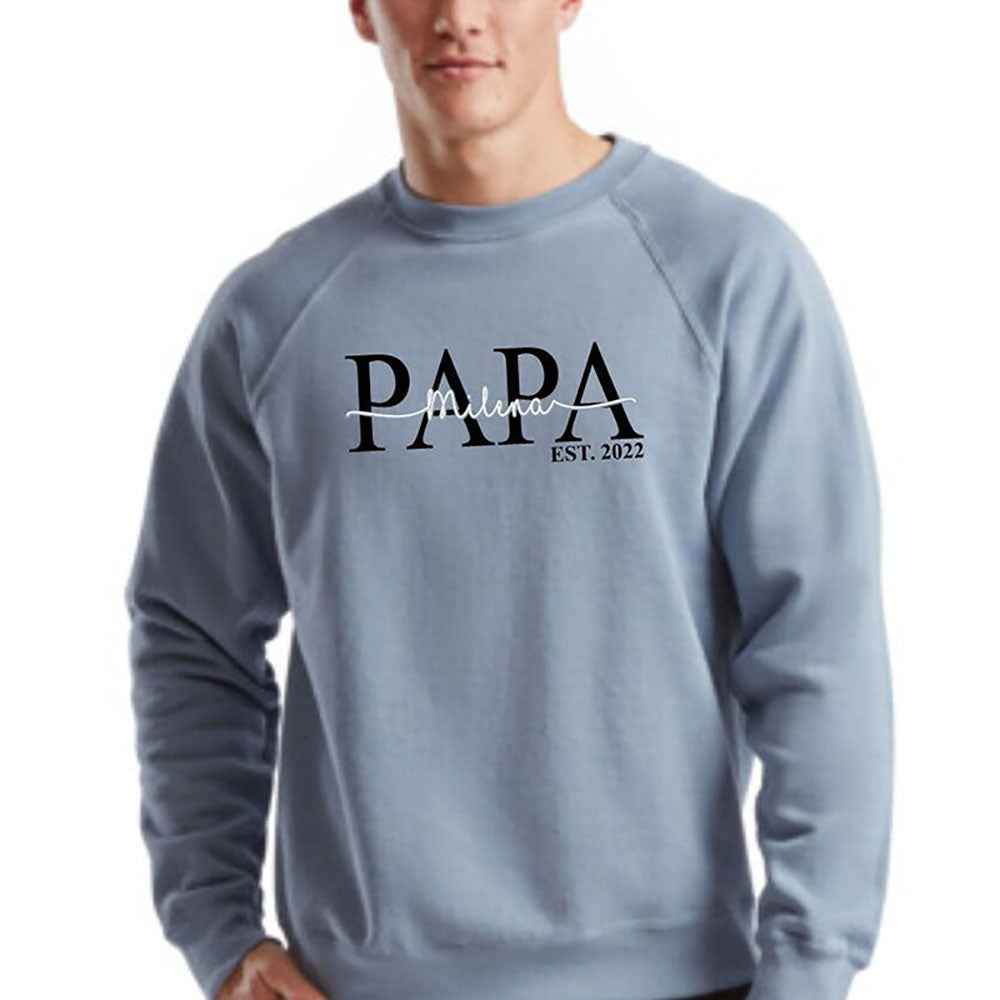 Personalized PAPA Sweatshirt Hoodie with Kid's Names Father's Day Gift For Dad