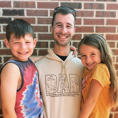 Personalized Embroidered DAD Hoodie with Custom Portrait Collage