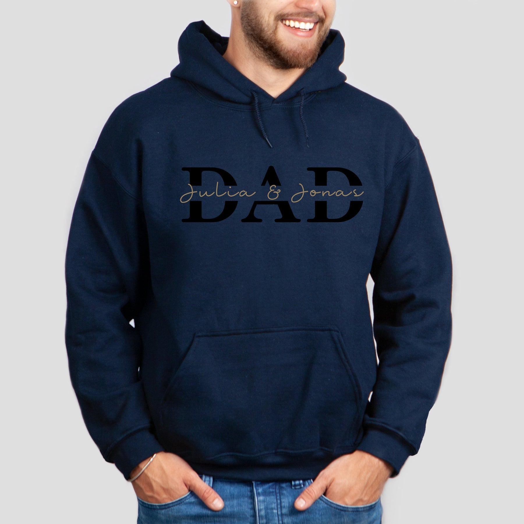 Personalized DAD Sweatshirt Hoodie with Kid's Names Father's Day Gift Cool Dad Gift