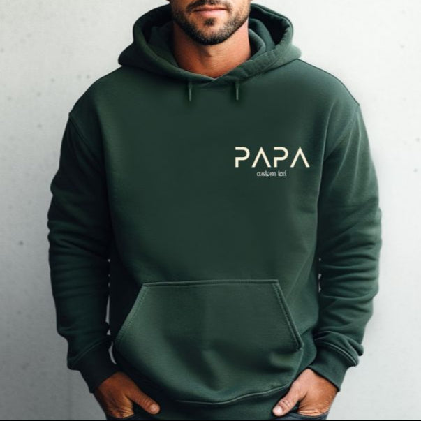 Personalized PAPA EST Hoodie with Kid's Names On Sleeve Father's Day Gift