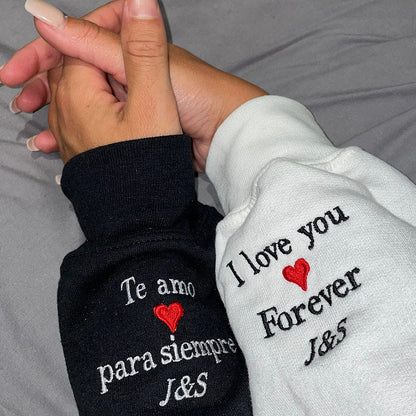 Personalized Embroidered Roman Numerals Matching Sweatshirt Couple Gifts