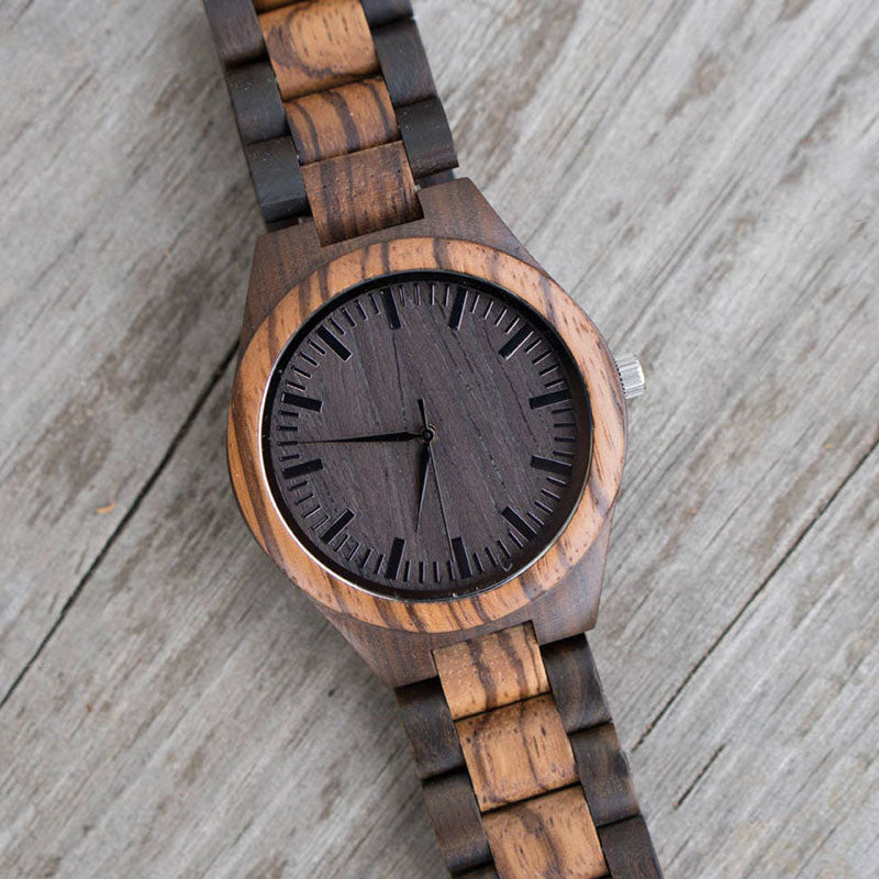 Personalized Men's Engraved Wooden Watch Valentine's Day Anniversary Gifts for Him