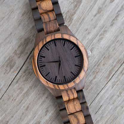 Personalized Men's Engraved Wooden Watch Anniversary Gifts for Him