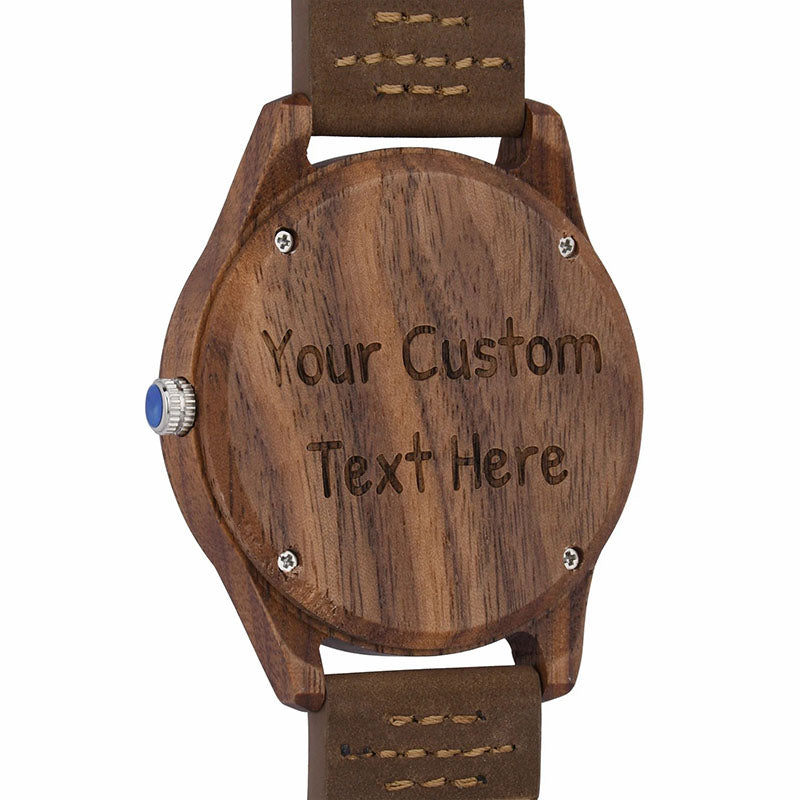 Personalized Men's Engraved Wooden Anniversary Watch Gift From Wife