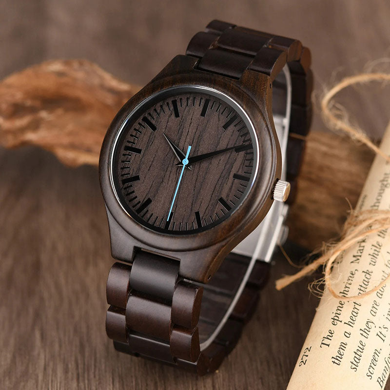 Personalized Adventure Awaits Men's Engraved Wooden Anniversary Watch Valentine's Day Gift for Husband