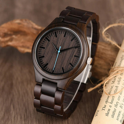 Personalized Men's Engraved Wooden Anniversary Watch Gift for Husband