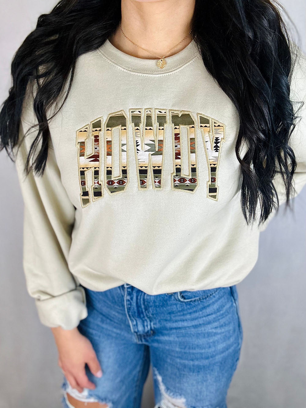 Personalized Embroidered Southwestern Aztec Howdy Sweatshirt Hoodie