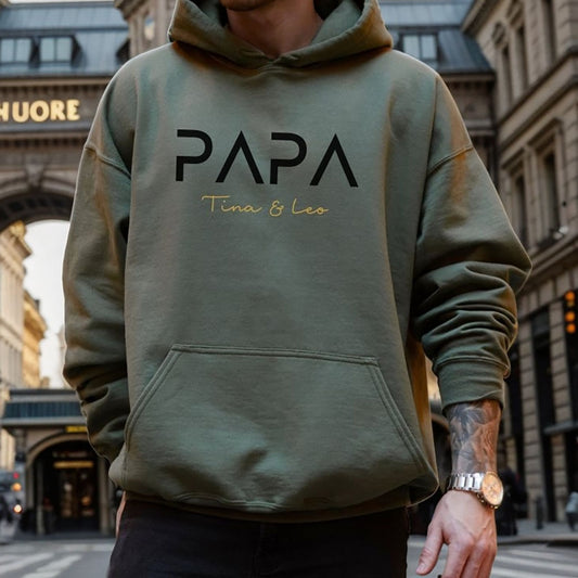 Personalized PAPA Hoodie with Kid's Names Father's Day Gift