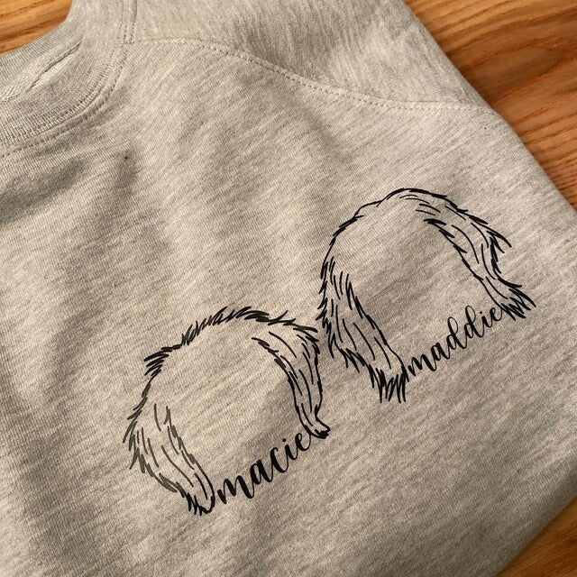 Personalized Embroidered Pet Ear Sweatshirt Gift For Pet Lovers