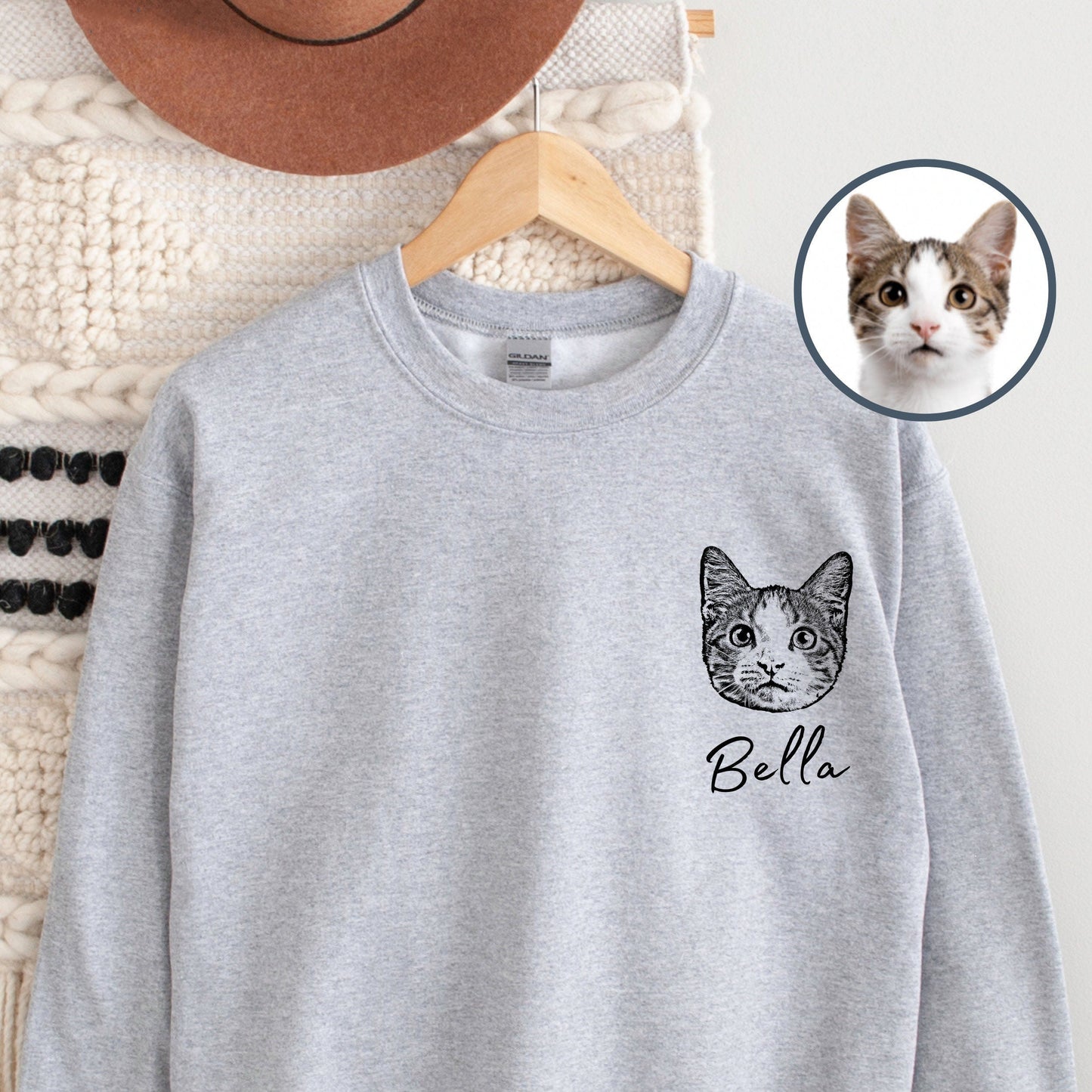 Custom Embroidered Pet Sweatshirt with Name Gifts for Pet Lovers