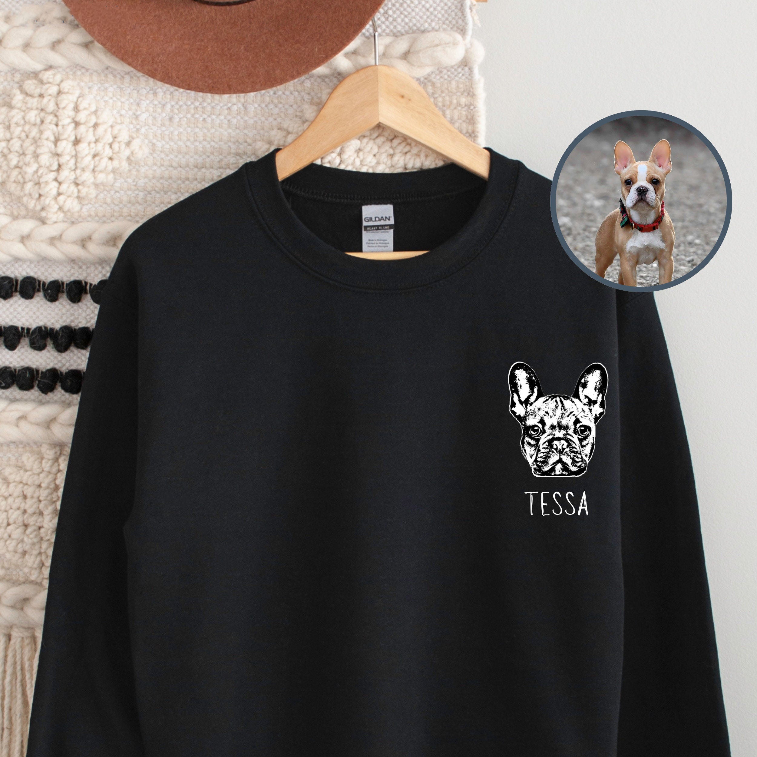 Custom Embroidered Pet Sweatshirt with Name Personalized Dog Cat Pullover Gifts for Pet Lovers