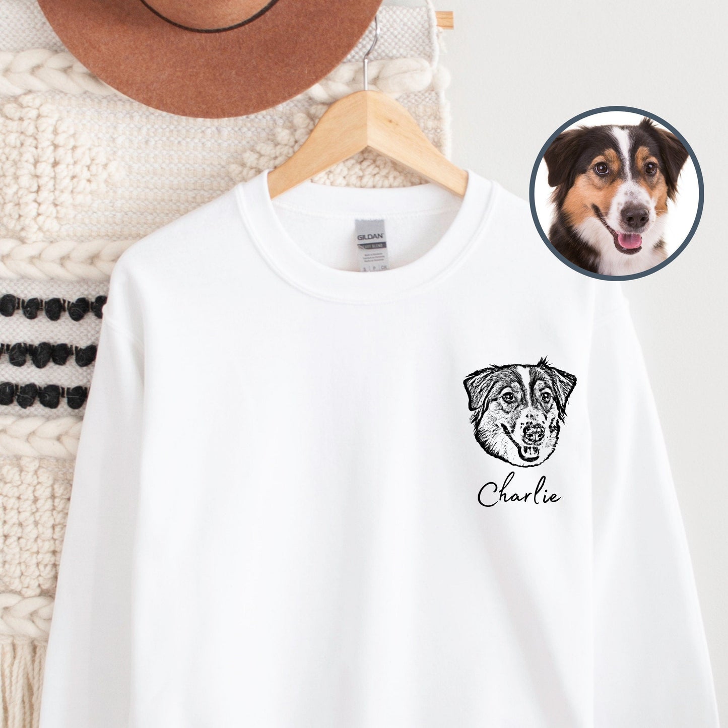 Custom Embroidered Pet Sweatshirt with Name Gifts for Pet Lovers