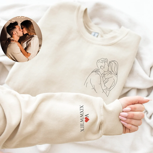 Custom Couple Portrait from Photo Sweatshirt Personalized Gifts for Couples