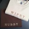 Custom Est Wifey Hubby Embroidered Valentine Matching Sweatshirt Hoodie