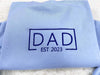 Personalized Embroidered Dad EST Sweatshirt with Kids Names on Sleeve
